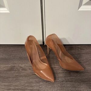 Aldo Tan Patent Pointed-Toe Stiletto Pumps